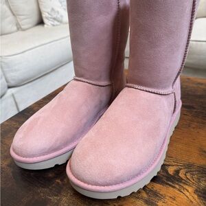 UGG Women's Pink Suede Winter Boots
